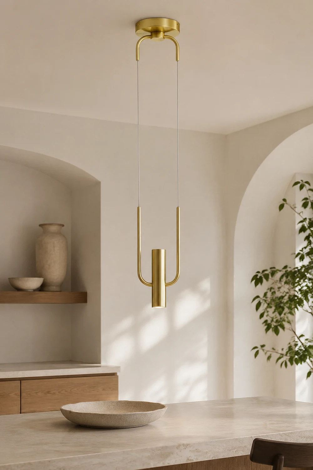 Nordic Metal Golden Pendant Light For Kitchen - Lumpaz