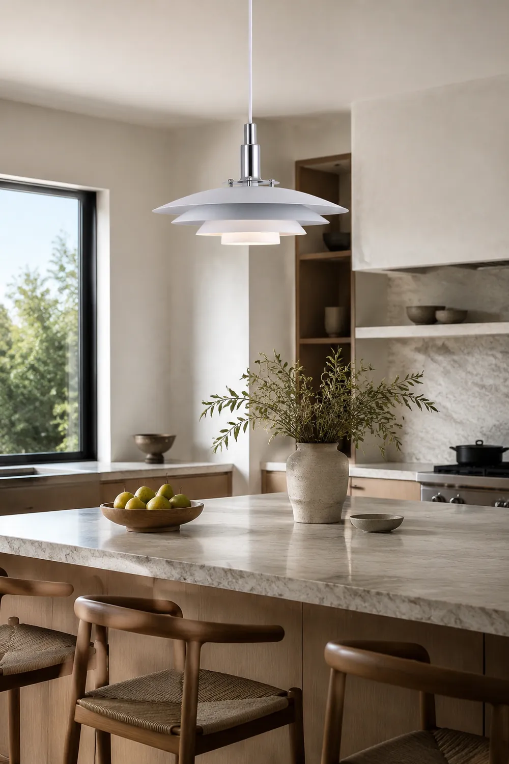 Modern White Iron Hanging Pendant Light - Lumpaz
