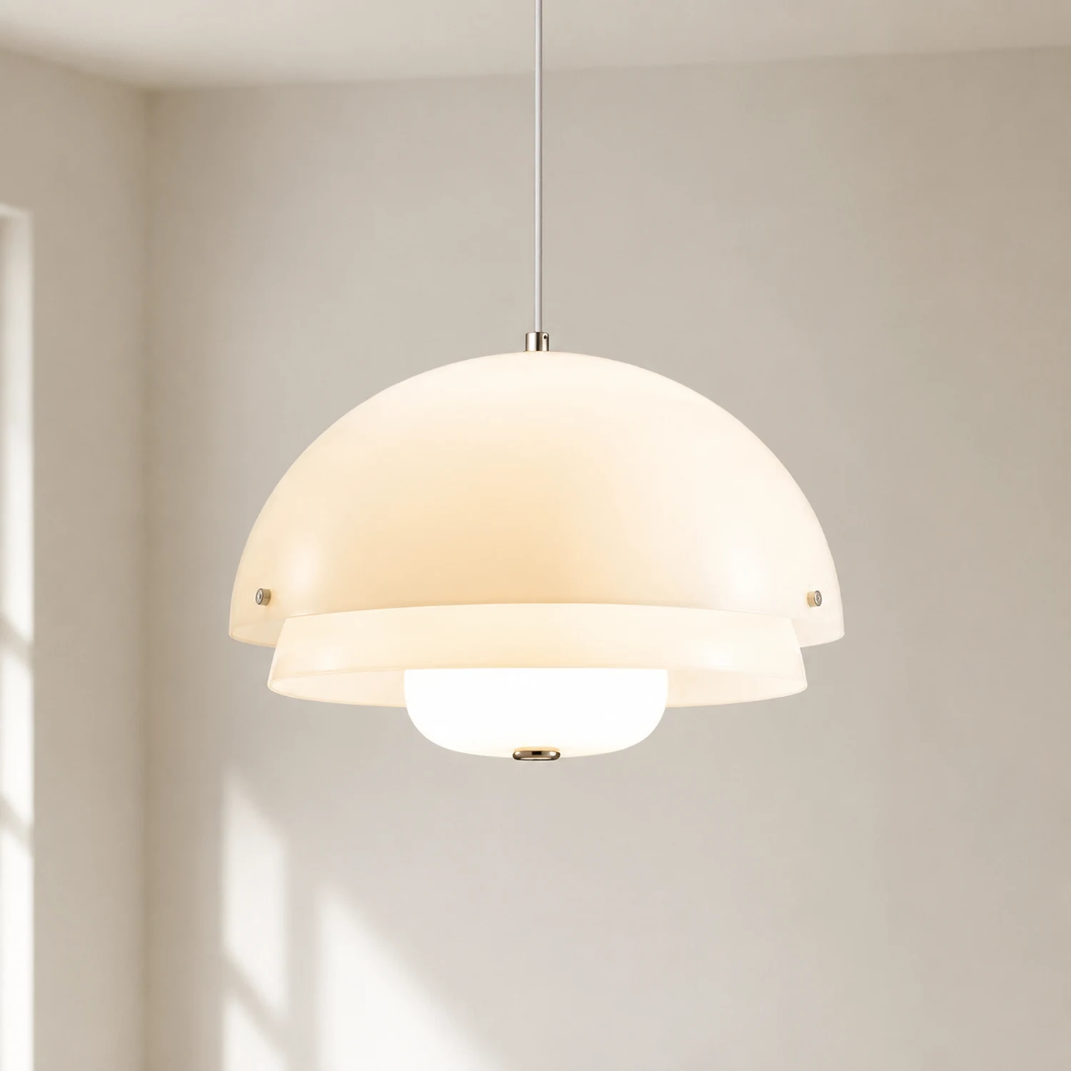 Modern Nordic Style Tiered Glass White Pendant - Lumpaz