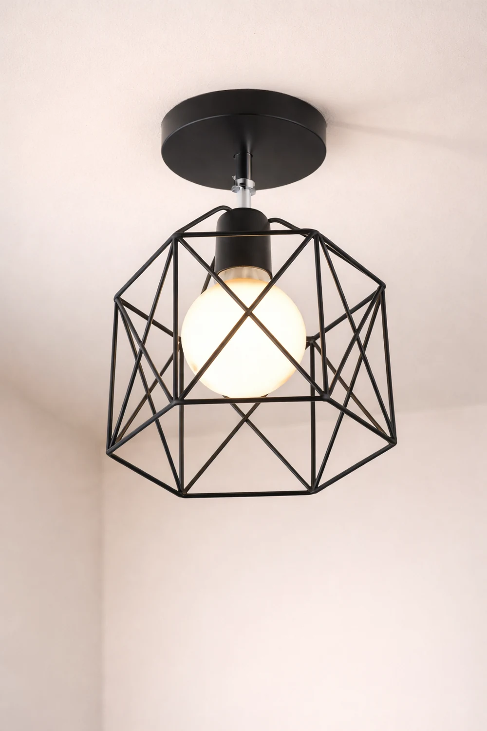 Vintage Deckenlampe E27 Schwarz/Weiß Verstellrichtung LED Deckenleuchten - Lumpaz