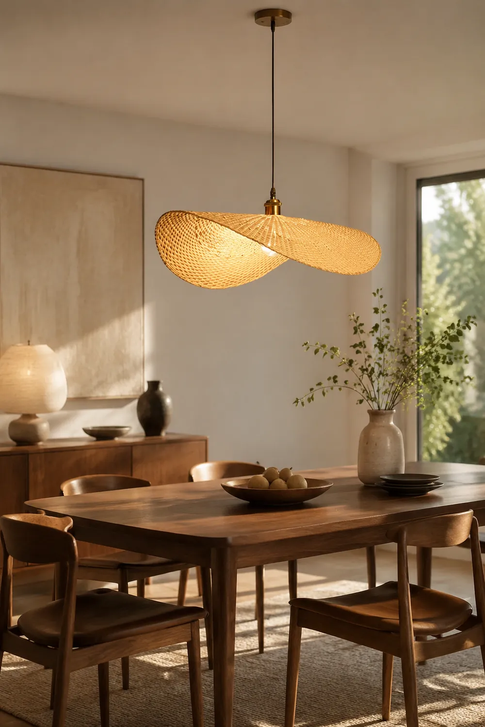 Handmade Natural Bamboo Wicker Pendant Lamp For Living Room - Lumpaz