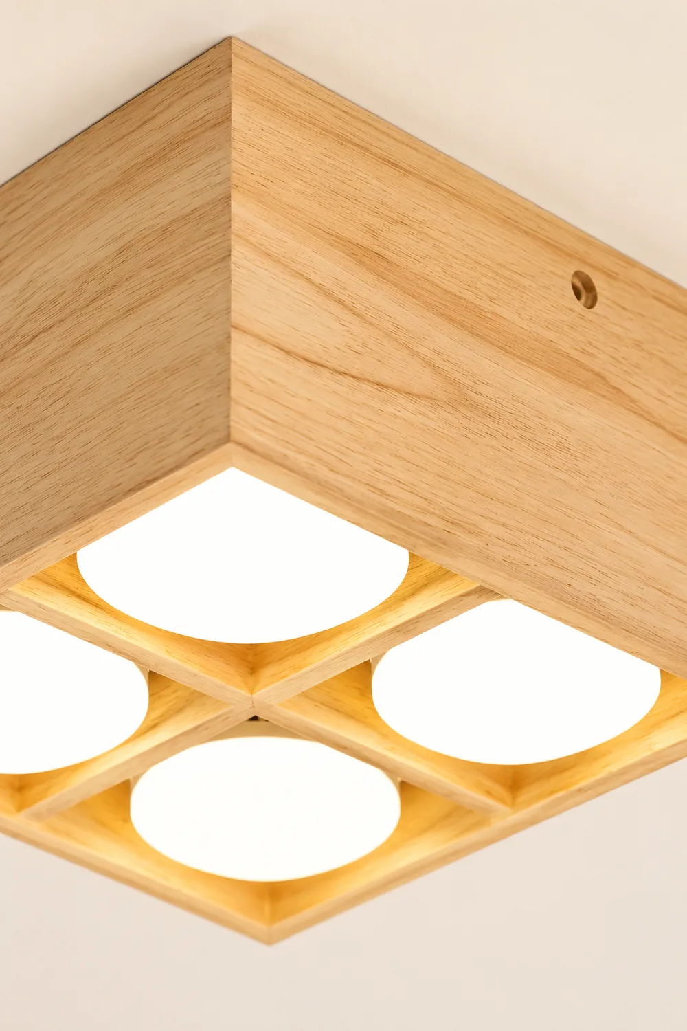 Ozawa Einfache LED Deckenleuchte aus Holz für Wohnzimmer, Schlafzimmer - Lumpaz