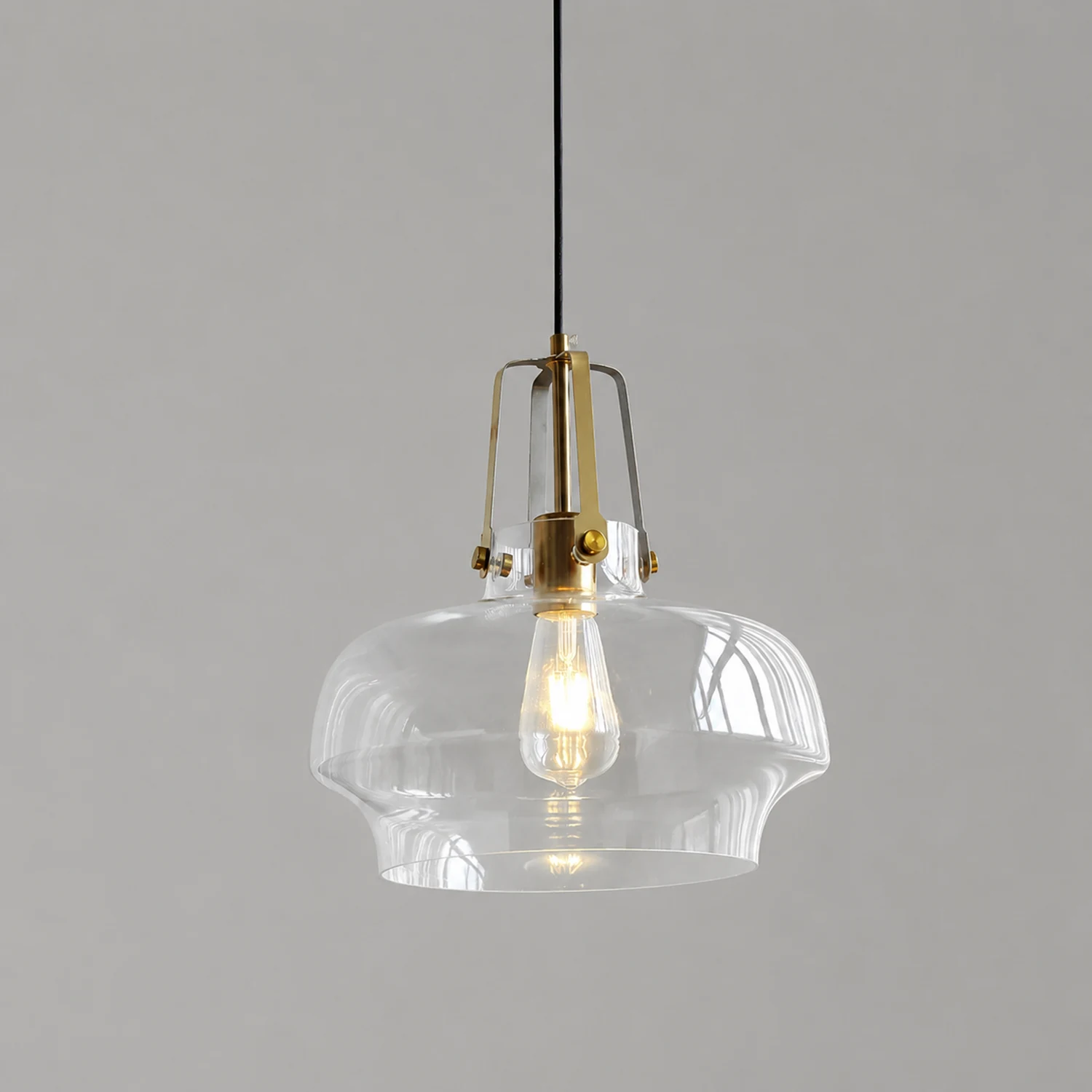 Modern Clear Fish Tank Shaped Glass Pendant Light - Lumpaz