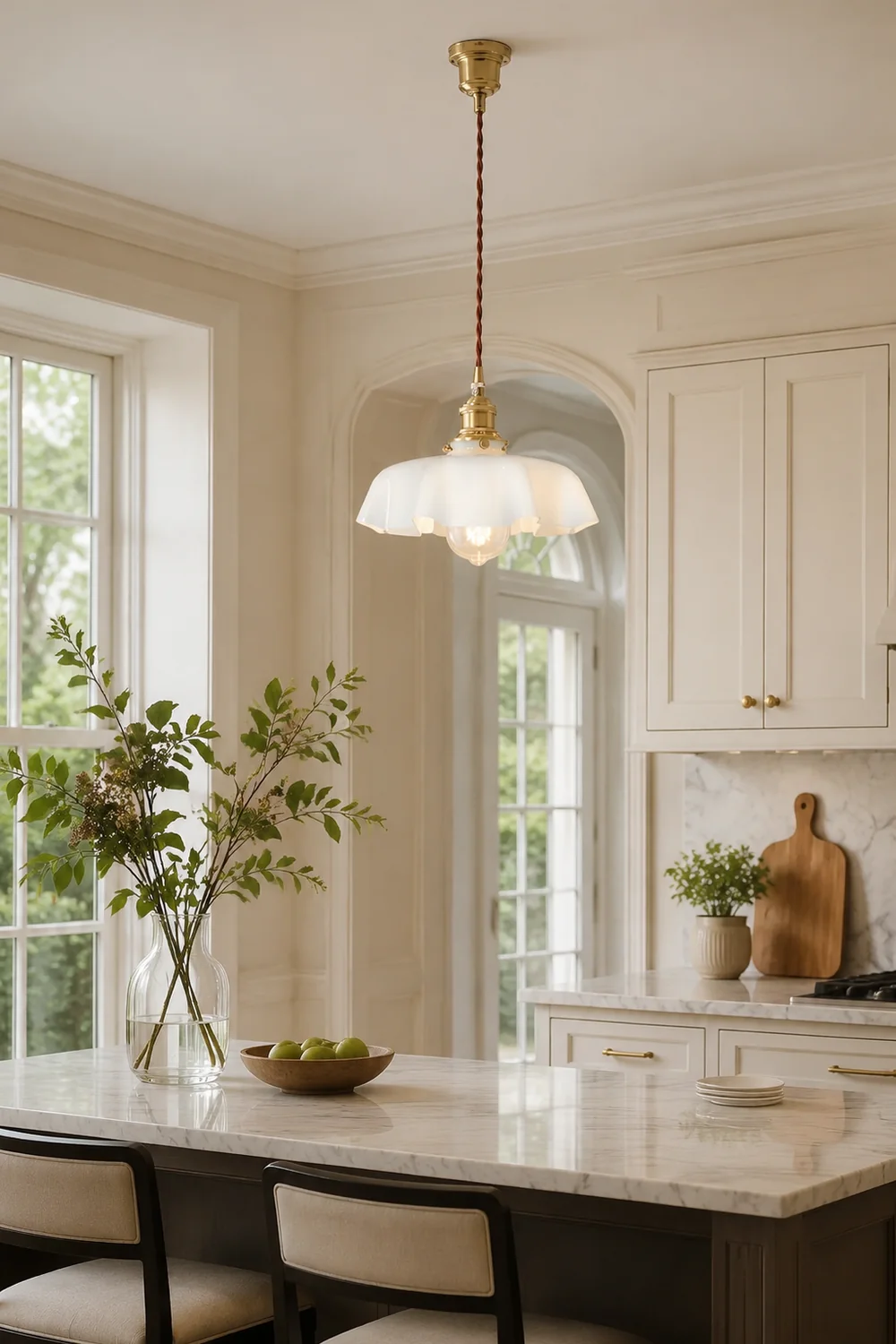 Modern Romantic Small Glass Ribbon Edge Pendant Light For Living Room - Lumpaz