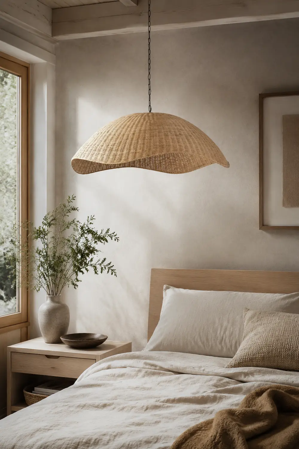 Natural Minimalistic Woven Rattan Handmade Hanging Lamp - Lumpaz
