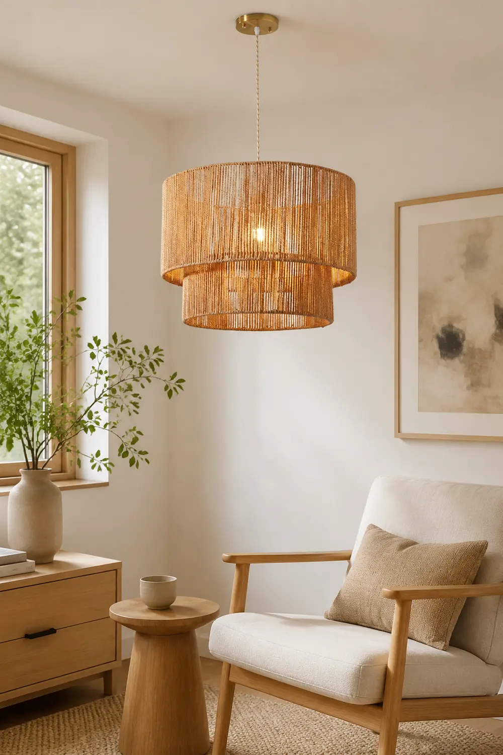 Retro Rope Woven Dining Room Pendant Light - Lumpaz
