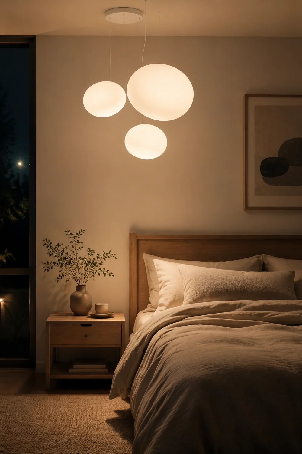 Modern Glass Hanging White Bubble Pendant Lights For Living Room - Lumpaz