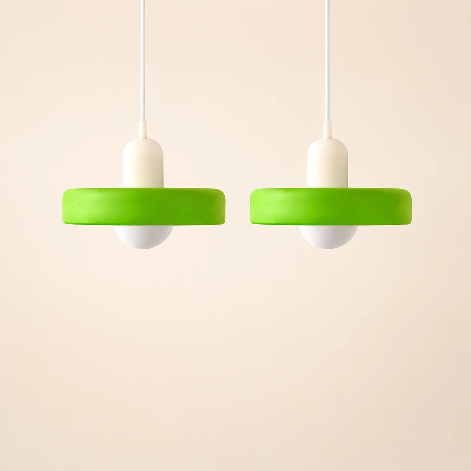 2 Heads Modern Bauhaus Glass Pendant Light - Lumpaz