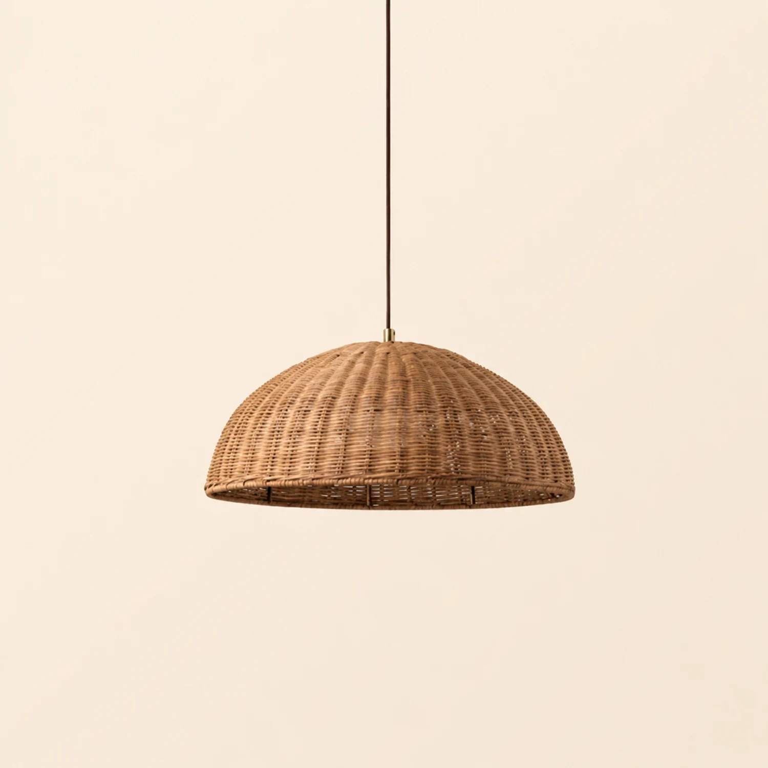 Retro Rattan Dome Pendant Light For Dining Room - Lumpaz