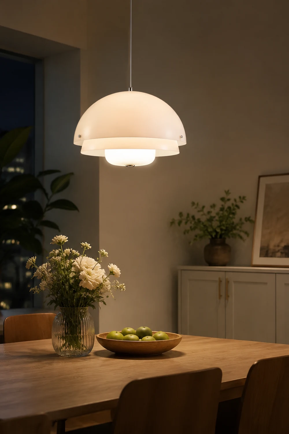 Modern Nordic Style Tiered Glass White Pendant - Lumpaz