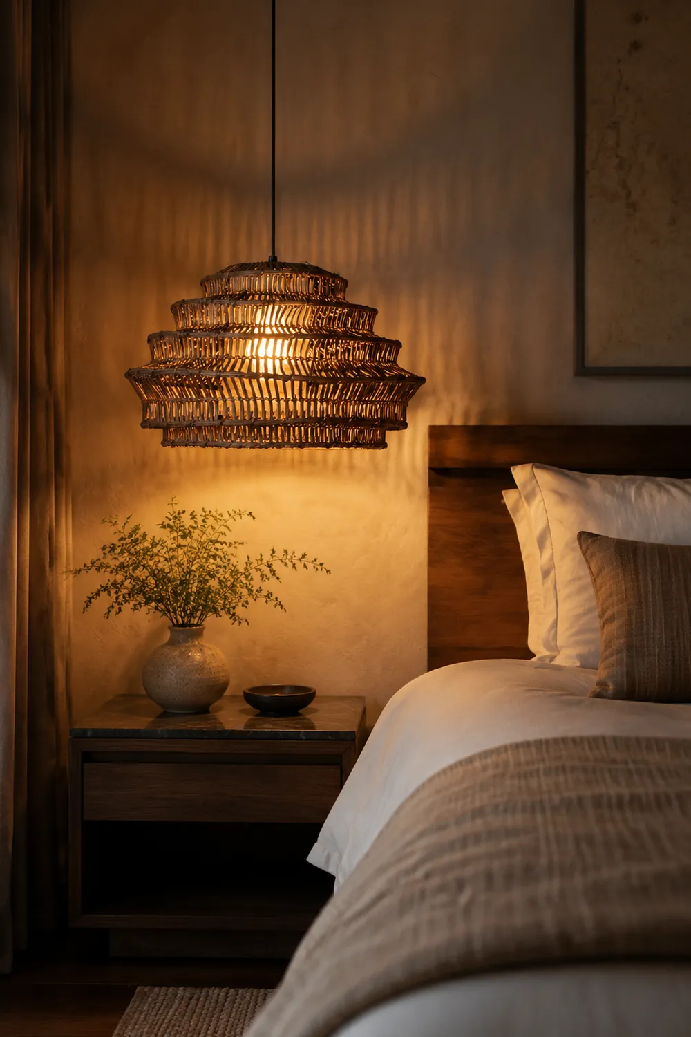 Modern Rattan Cage Pendant Light - Lumpaz