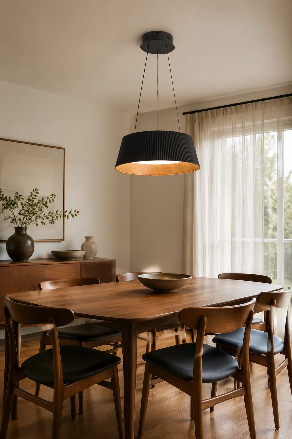 Modern Ribbed LED Pendant Light For Kitchen Island - Lumpaz