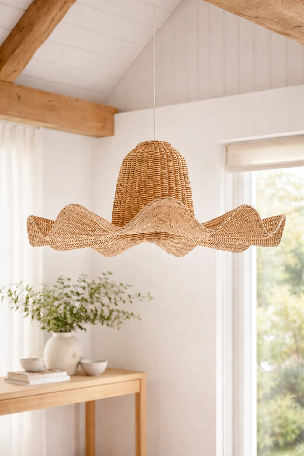Vogue Rattan Dome Large Handwoven Pendant Light - Lumpaz