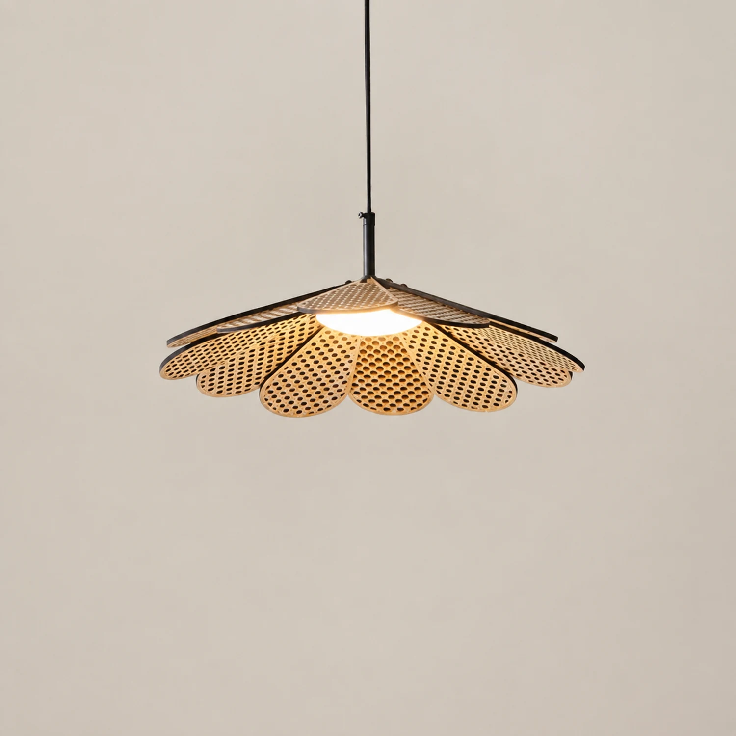 Hollyhock LED Rattan Leaves Pendant Light - Lumpaz
