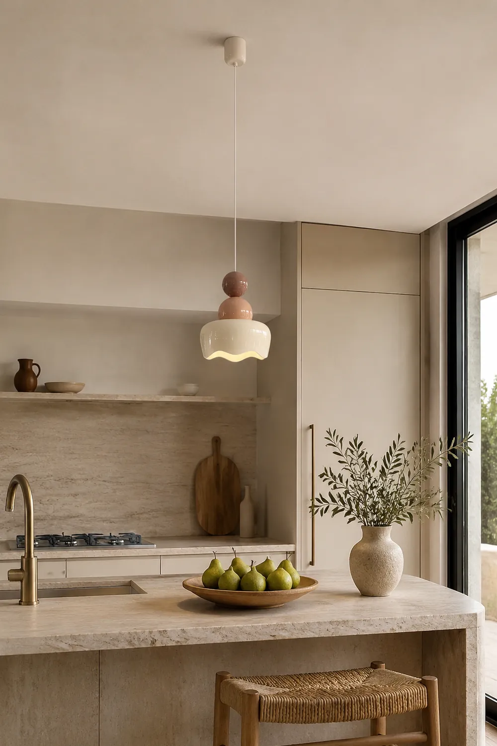 Cream Sunny Bedroom Bedside Pendant Lamp - Lumpaz