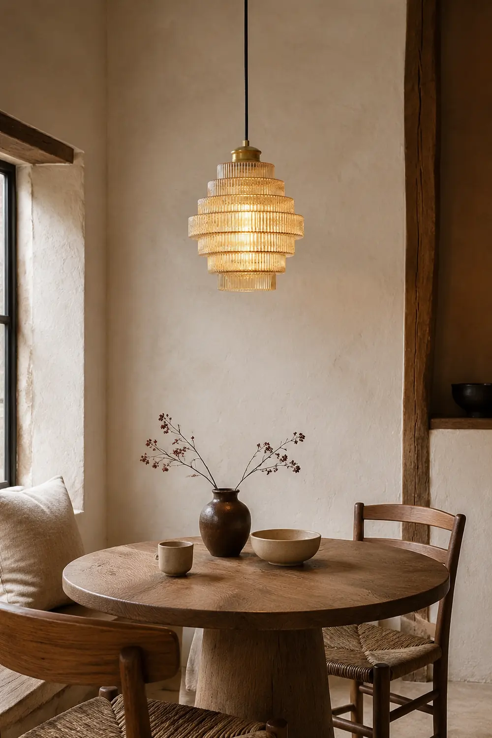 Bottle Shaped Brass Glass Pendant Light - Lumpaz