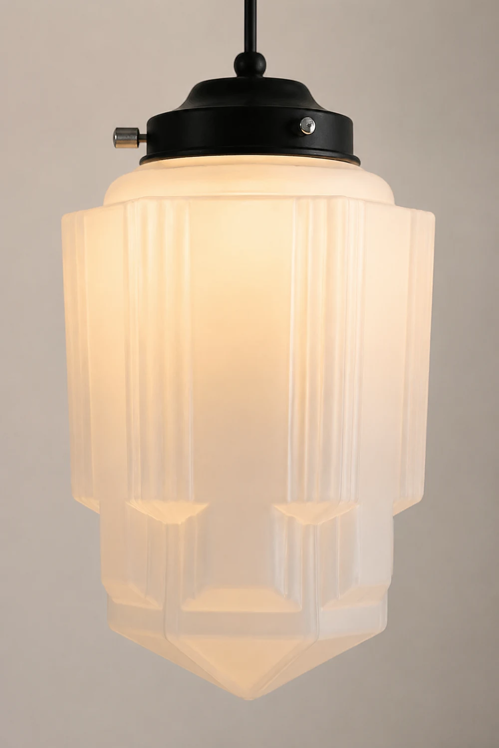 Retro Milk White Glass Geometric Jar Pendant Light - Lumpaz