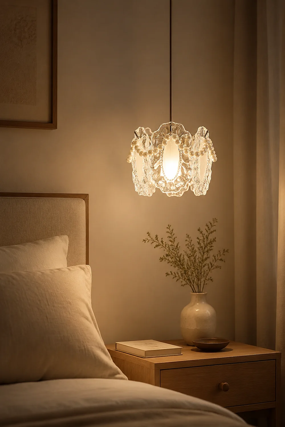 Elegant Floral Glass Pendant Lamp Pendant Light - Lumpaz