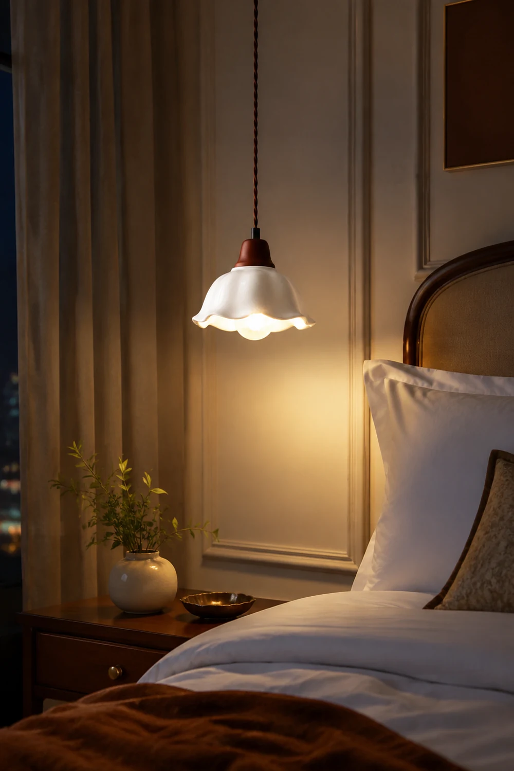 Decor Flower Ceramic  LED Hanging Light - Lumpaz