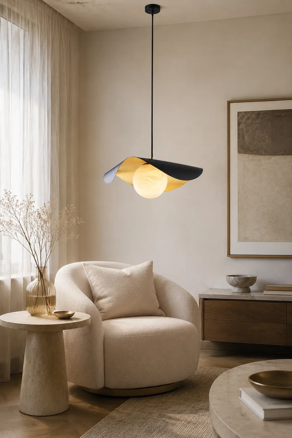 Eveline Pendelleuchte, Pure Kupfer&Dolomite, ∅35/40cm - Lumpaz