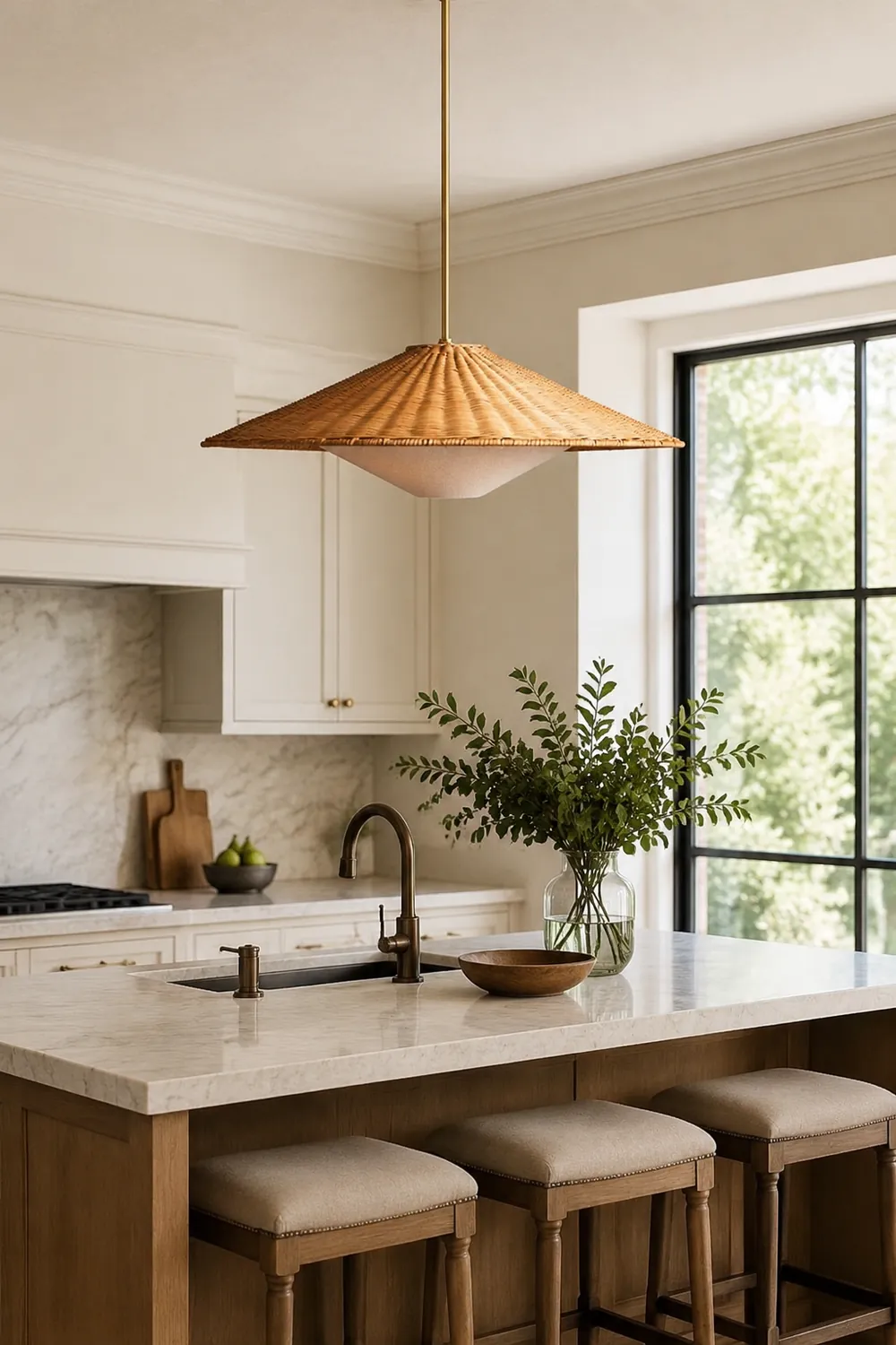 Retro Rattan Handwoven Zen Pendant Light - Lumpaz