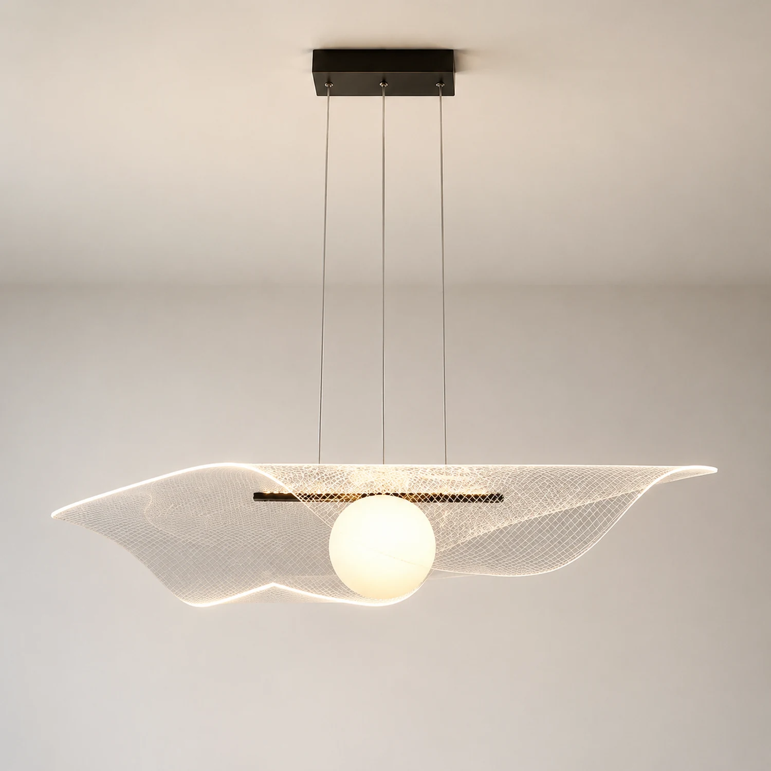 Modern Hat Shape Transparent Acrylic Pendant Light - Lumpaz