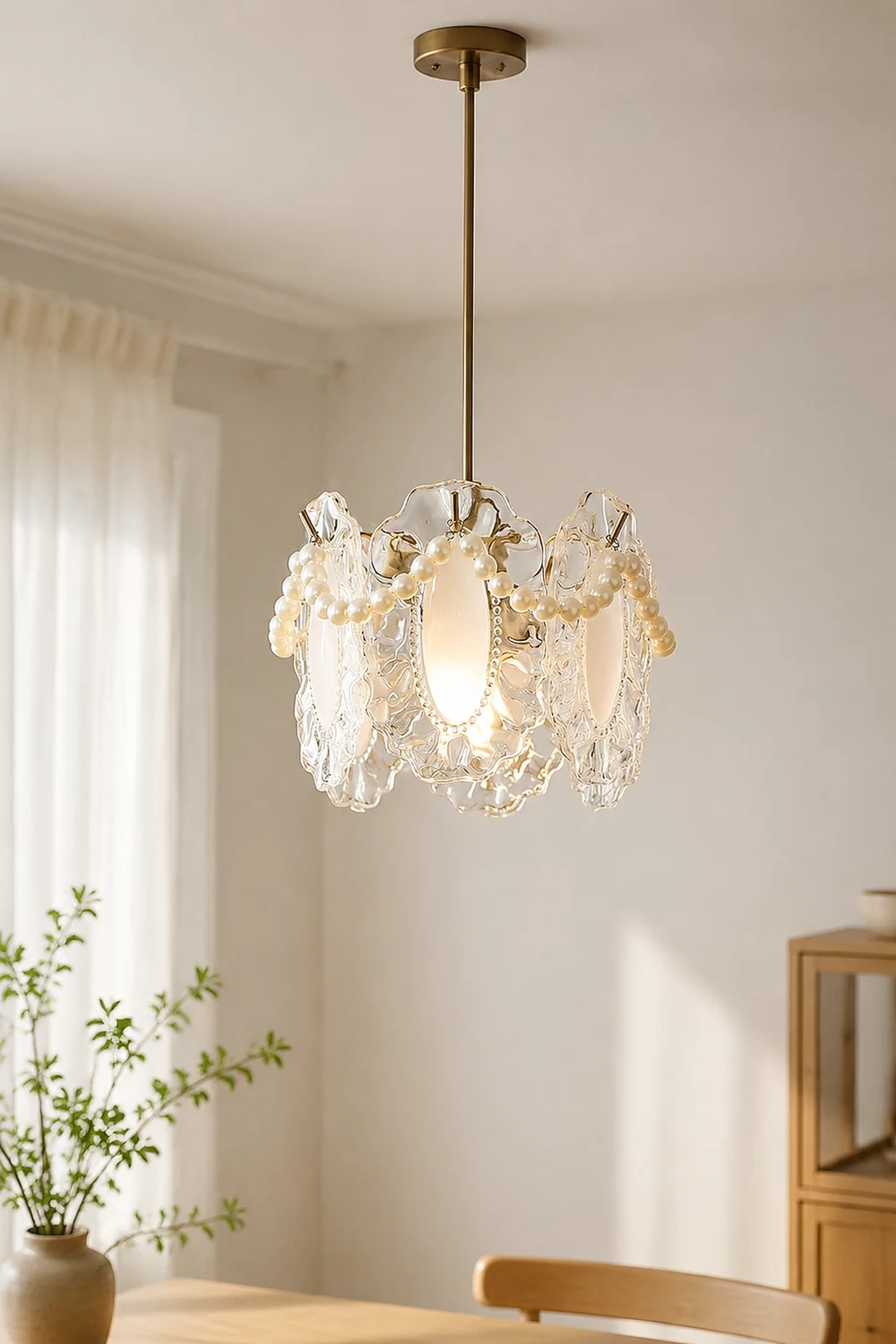 Elegant Floral Glass Pendant Lamp Pendant Light - Lumpaz