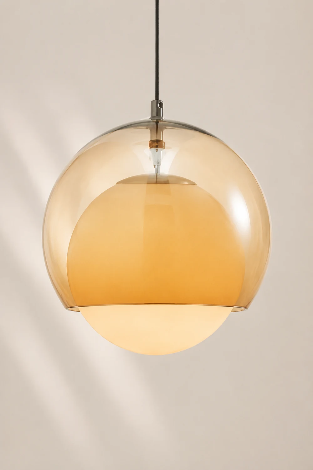 Vintage Orange Bauhaus Glass Pendant Light - Lumpaz
