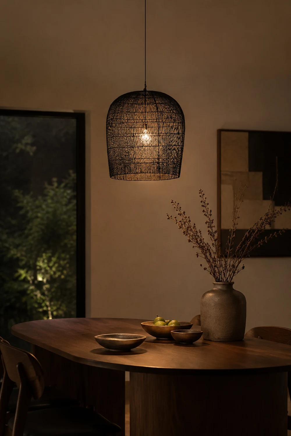 Wabi Sabi Simple Rattan Can Pendant Light - Lumpaz