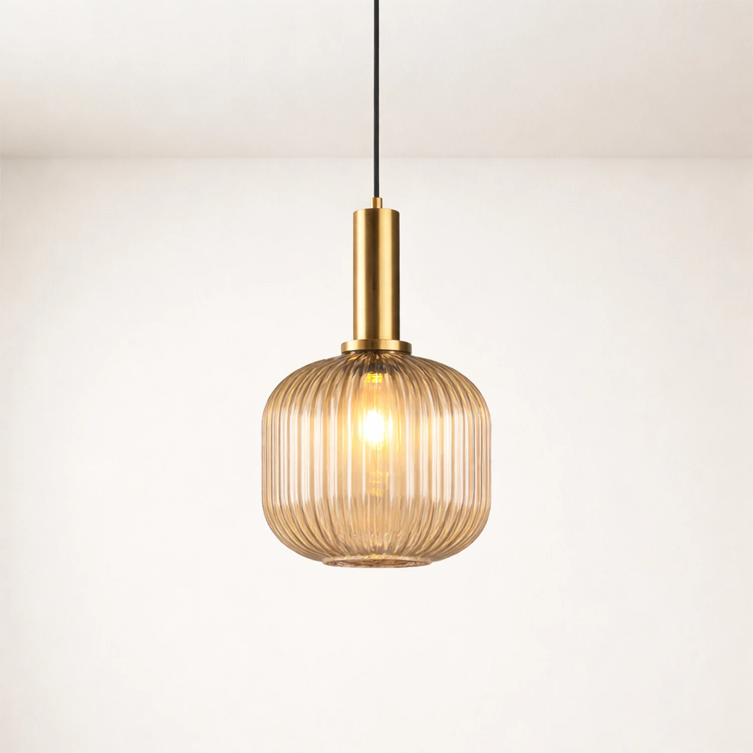 Vintage Stained Glass Lantern Shape Pendant Light - Lumpaz