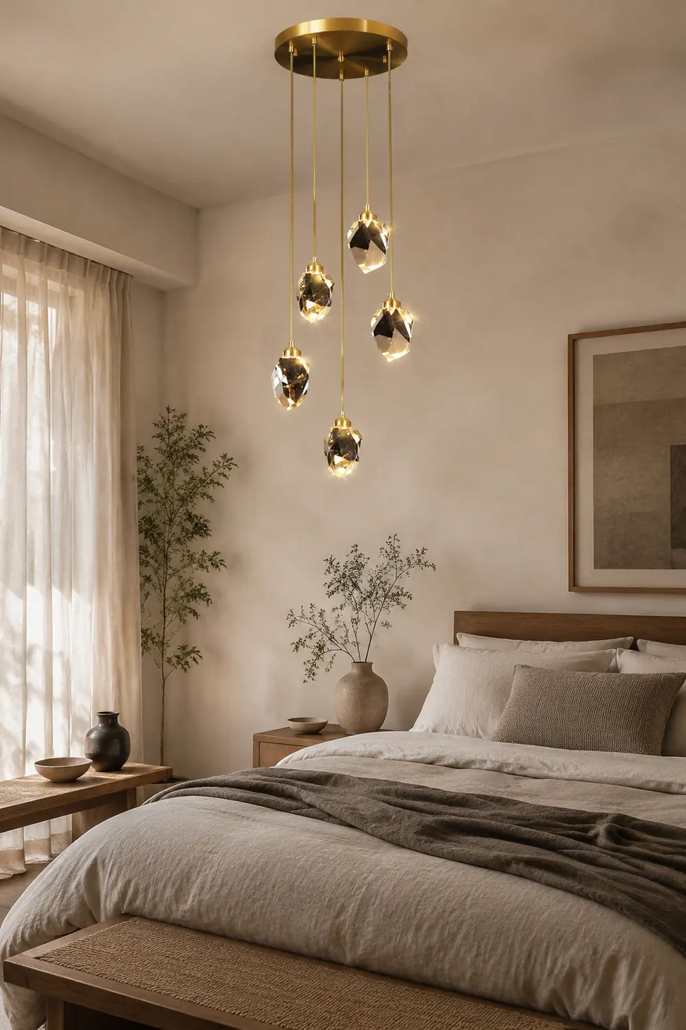 Creative Modern Crystal Gold Raindrop Chandelier - Lumpaz