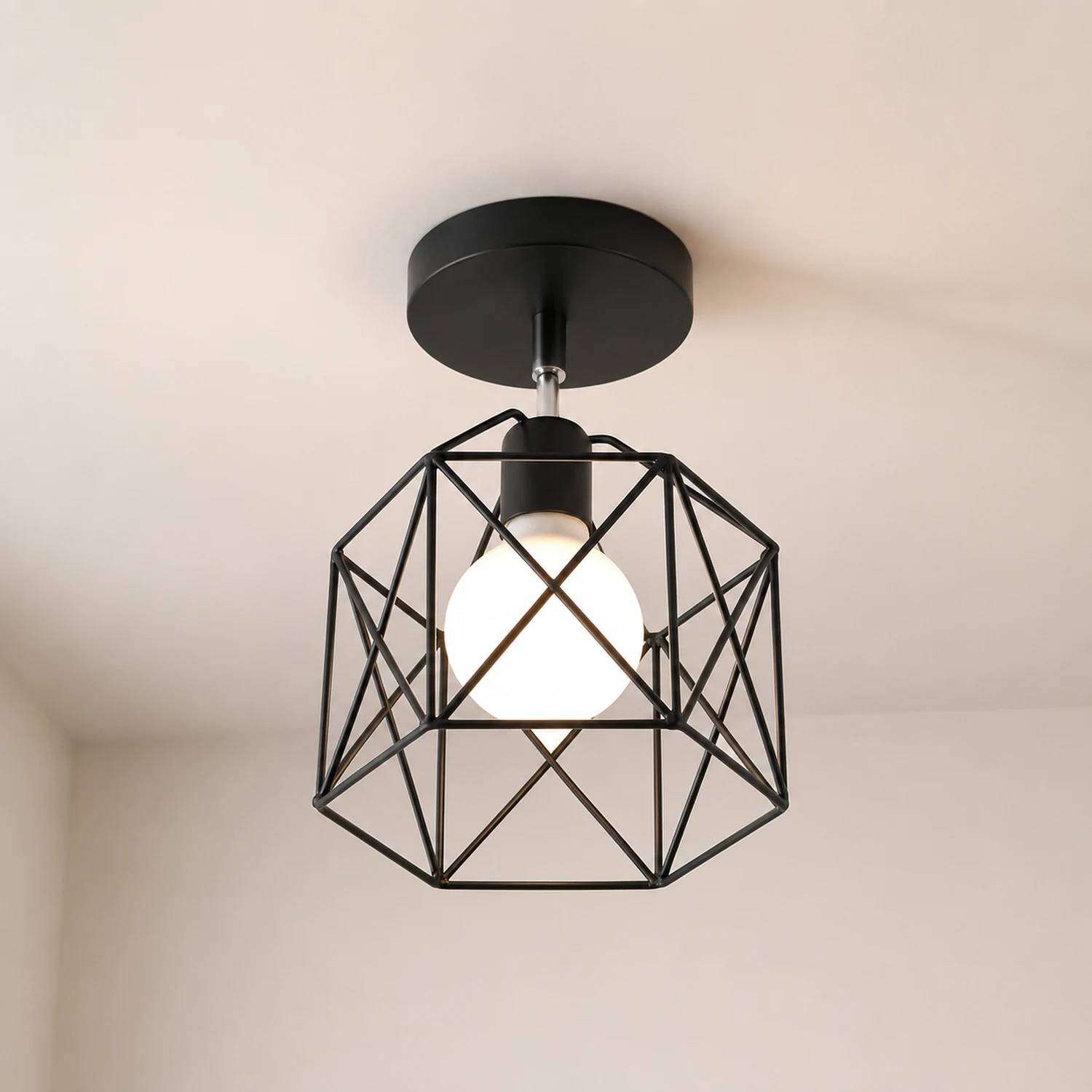 Vintage Deckenlampe E27 Schwarz/Weiß Verstellrichtung LED Deckenleuchten - Lumpaz
