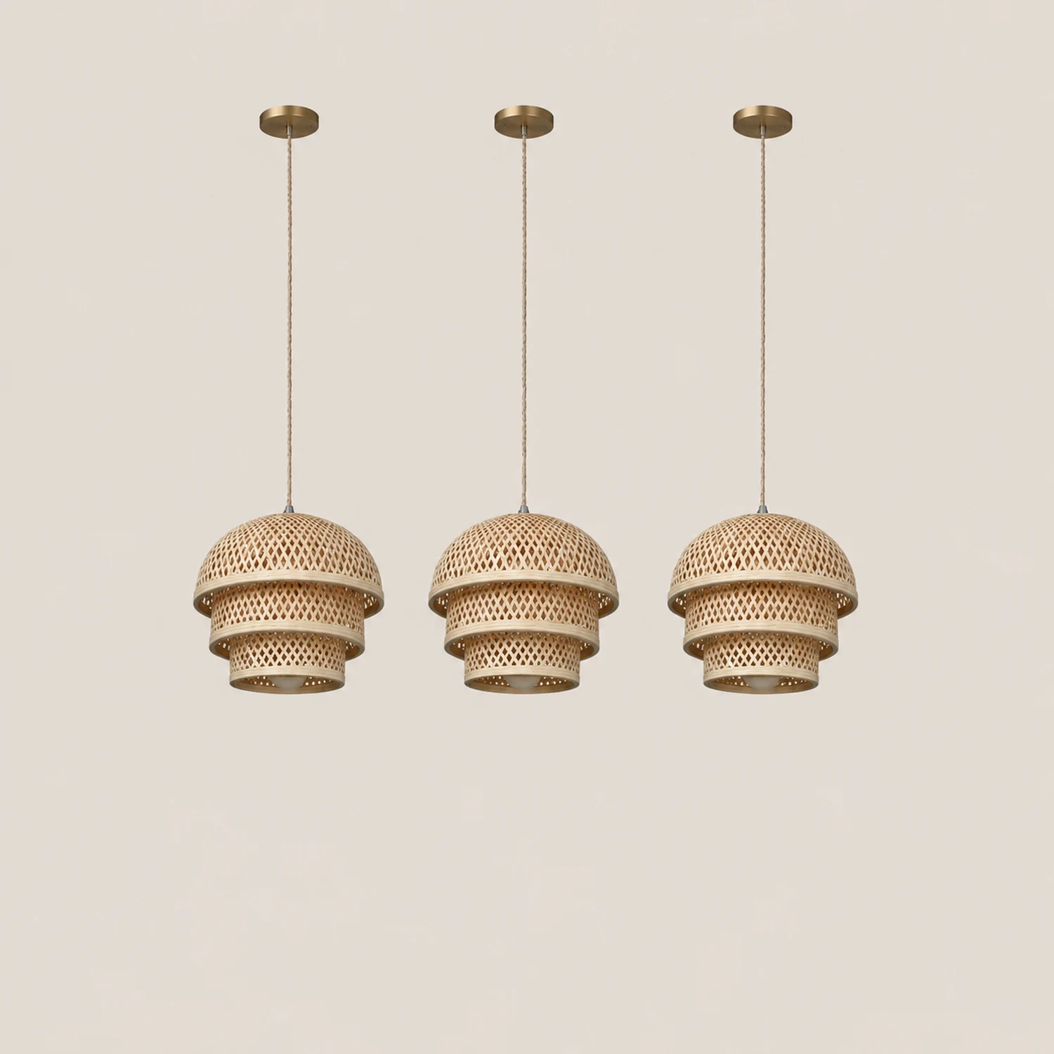 Bamboo Natural Basket Island Pendant Light - Lumpaz