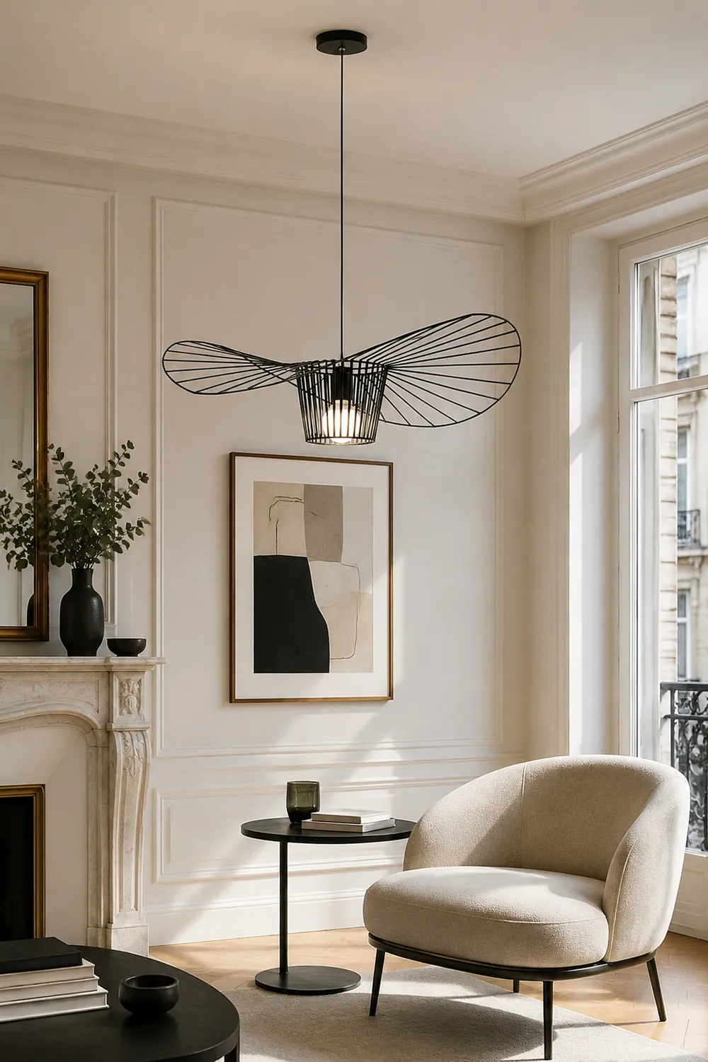 Modern Iron Cage Pendant Light For Living Room - Lumpaz