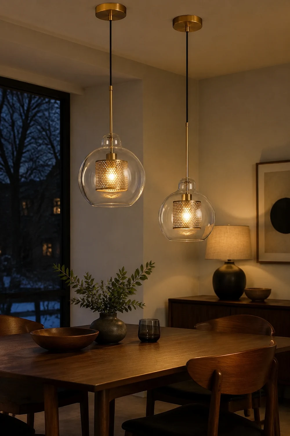 Nordische Industrielle Pendelleuchte aus Glas für Esszimmer, Restaurant - Lumpaz