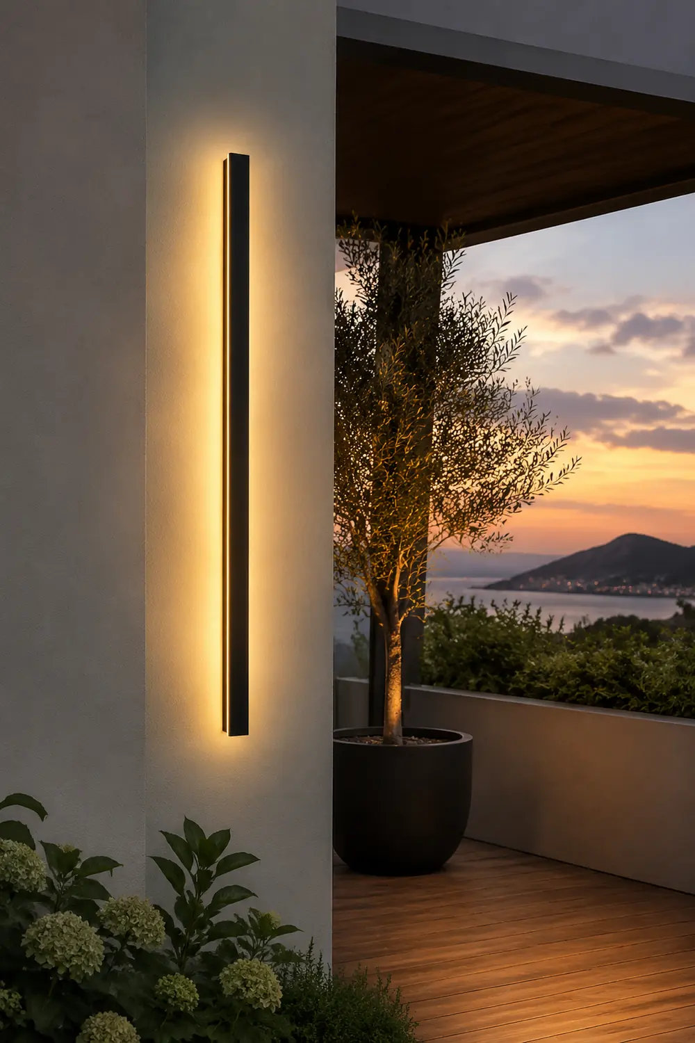Minimalistische Wasserdichte LED Außen Wandleuchte Metall für Garten, Balkon - Lumpaz