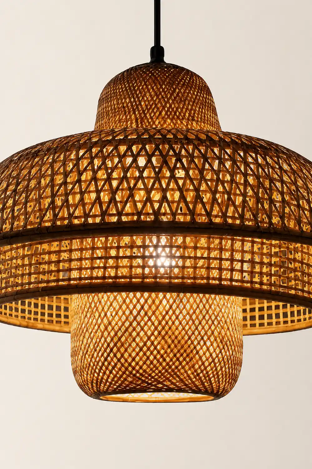 Modern Rattan Dome Latern Pendant Light For Living Room - Lumpaz