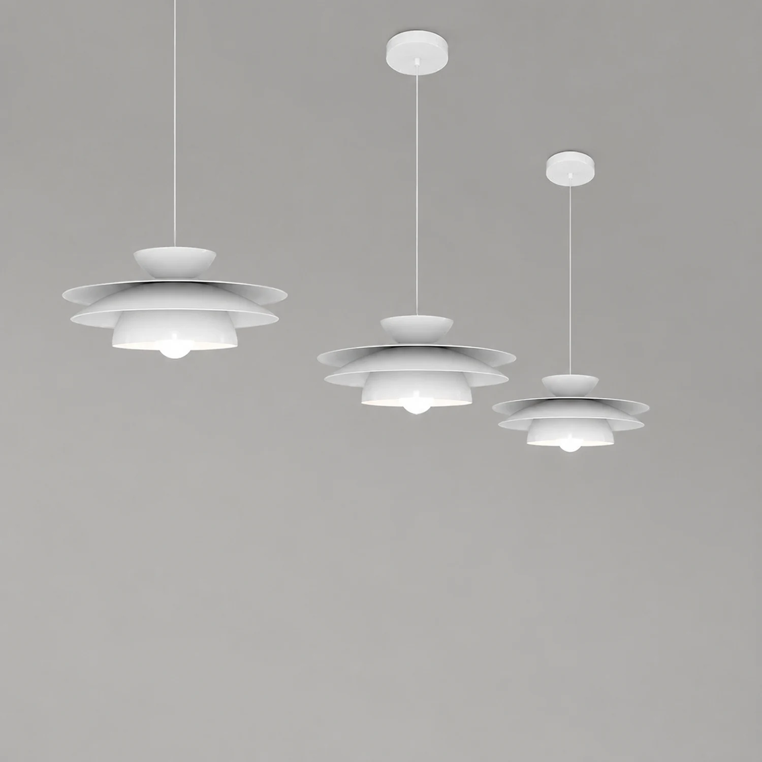 Modern Designer Style Round White Pendant Light - Lumpaz