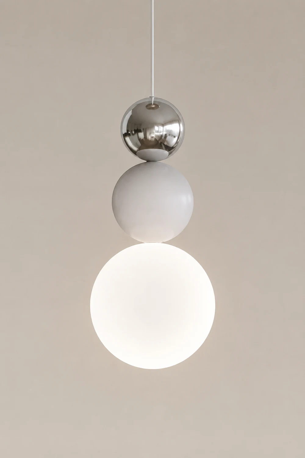 Modern White Glass Hanging Pendant Light - Lumpaz