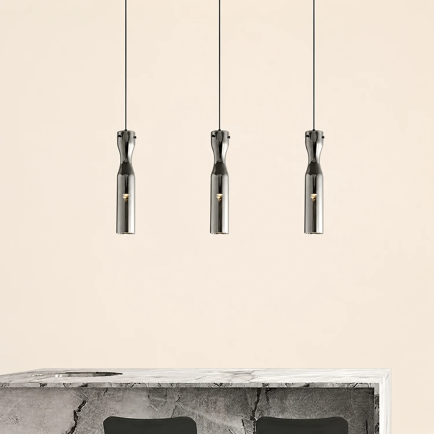 Kitchen Island Glass Pendants Lamp - Lumpaz