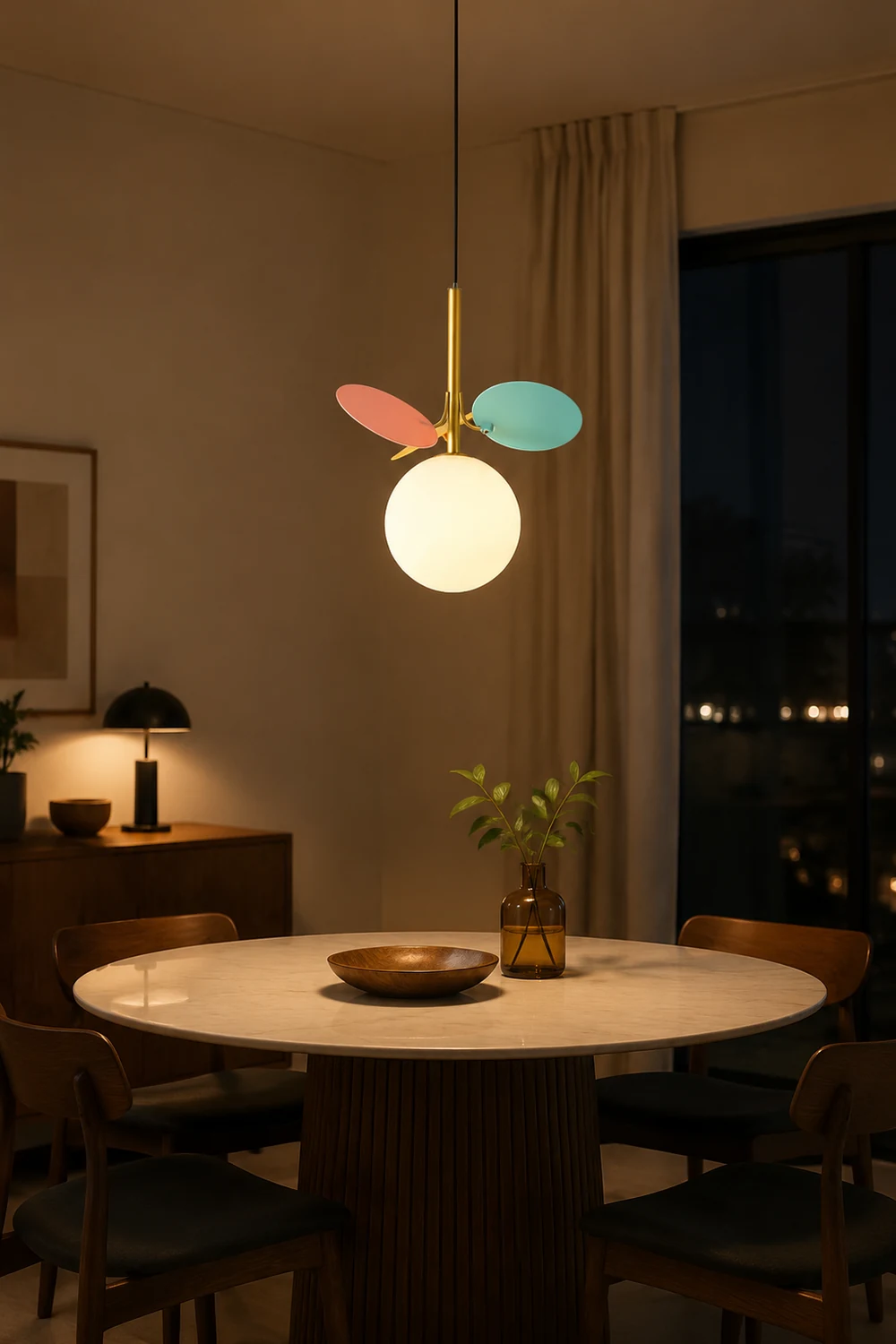 Glass Lampshade Chandelier Personality Art PVC Pendant Light - Lumpaz