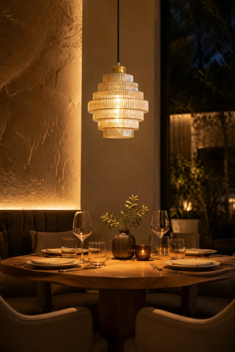 Bottle Shaped Brass Glass Pendant Light - Lumpaz