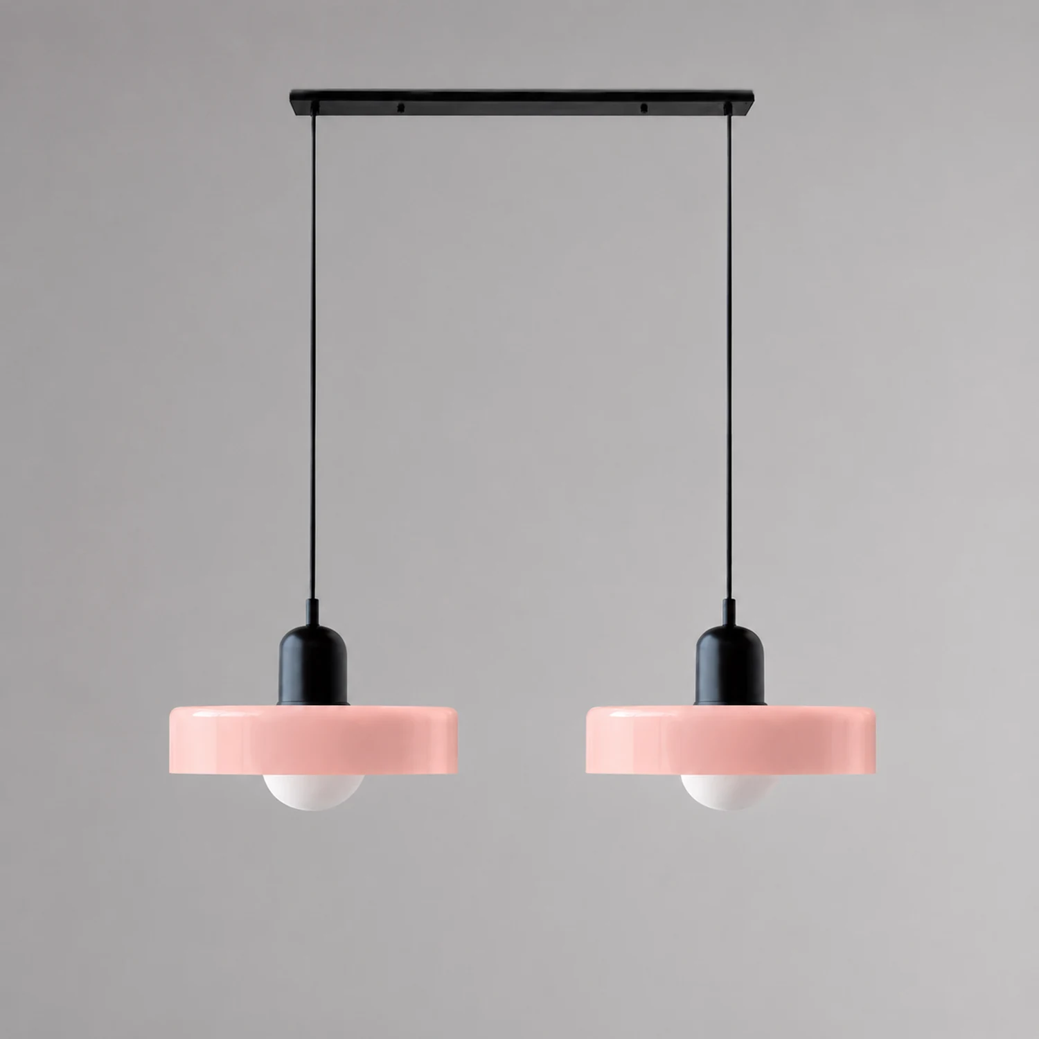 2 Heads Modern Bauhaus Glass Pendant Light - Lumpaz