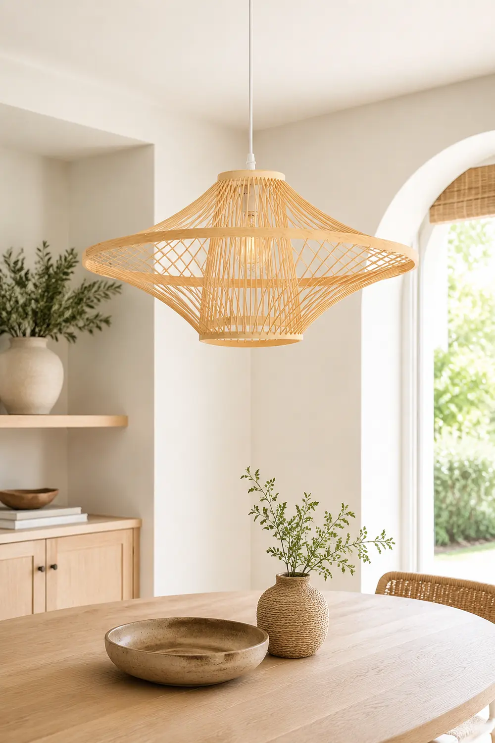 Short Handcrafted Woven Lantern Pendant Light For Living Room - Lumpaz