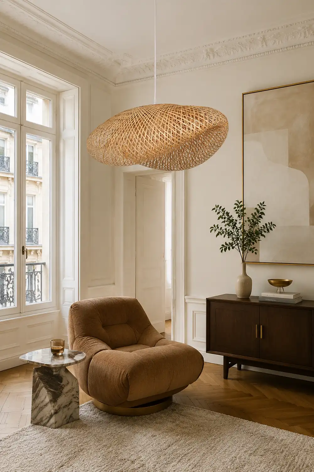 Modern Bamboo Kitchen Island Pendant Light - Lumpaz