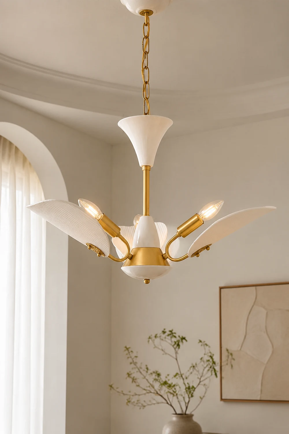 Vintage Creative Copper & Ceramic Pendant Light - Lumpaz