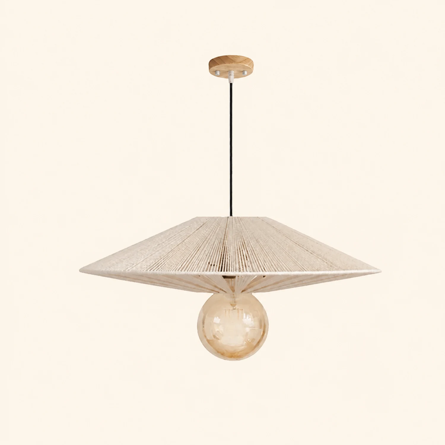 Vintage Hat Shape Rope Handmade Pendant Light For Living Room - Lumpaz