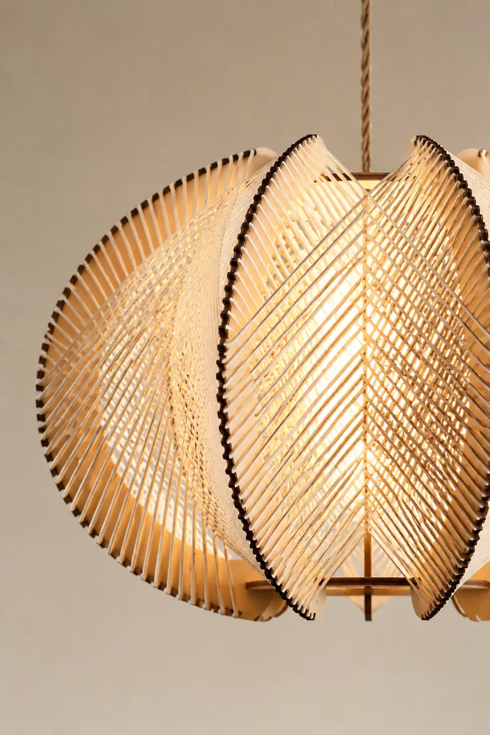 Retro Wooden Pendant Light Irregular Living Room Lamp - Lumpaz