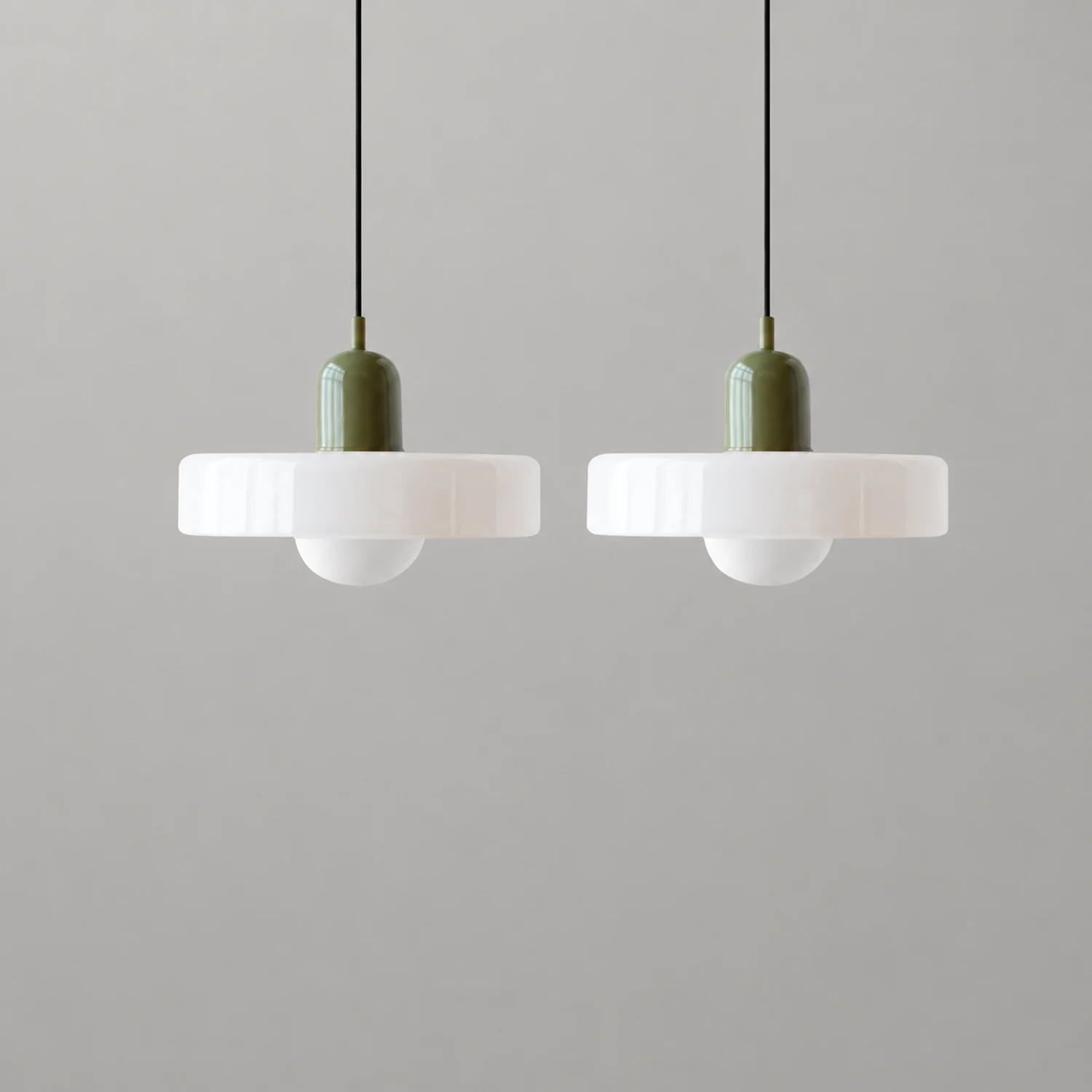 2 Heads Modern Bauhaus Glass Pendant Light - Lumpaz