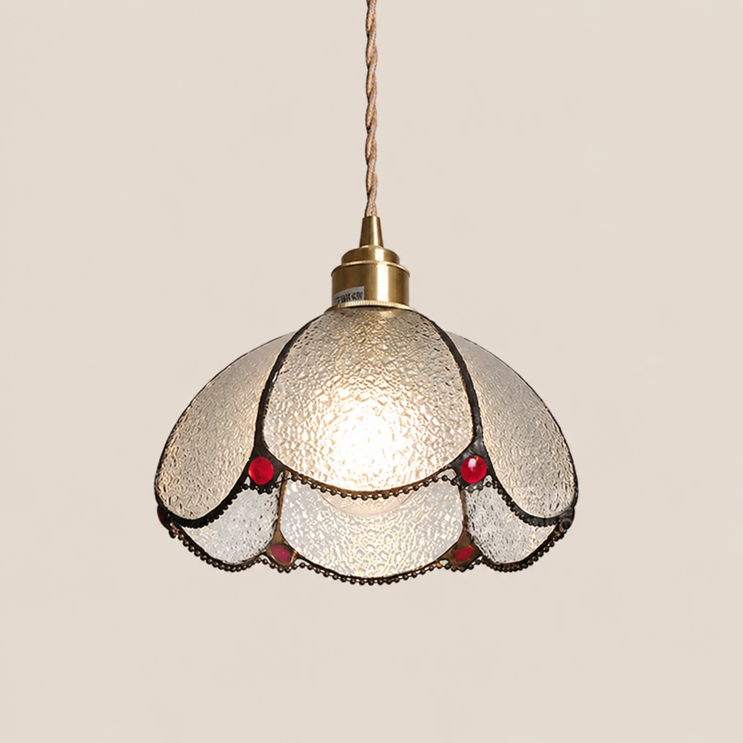Vintage Stained Glass Dome Tiffany Pendant Light - Lumpaz